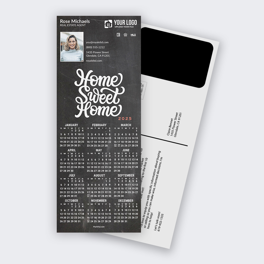 Picture of 2024 PostCard Mailer Calendar Magnets - Chalkboard Sweet Home