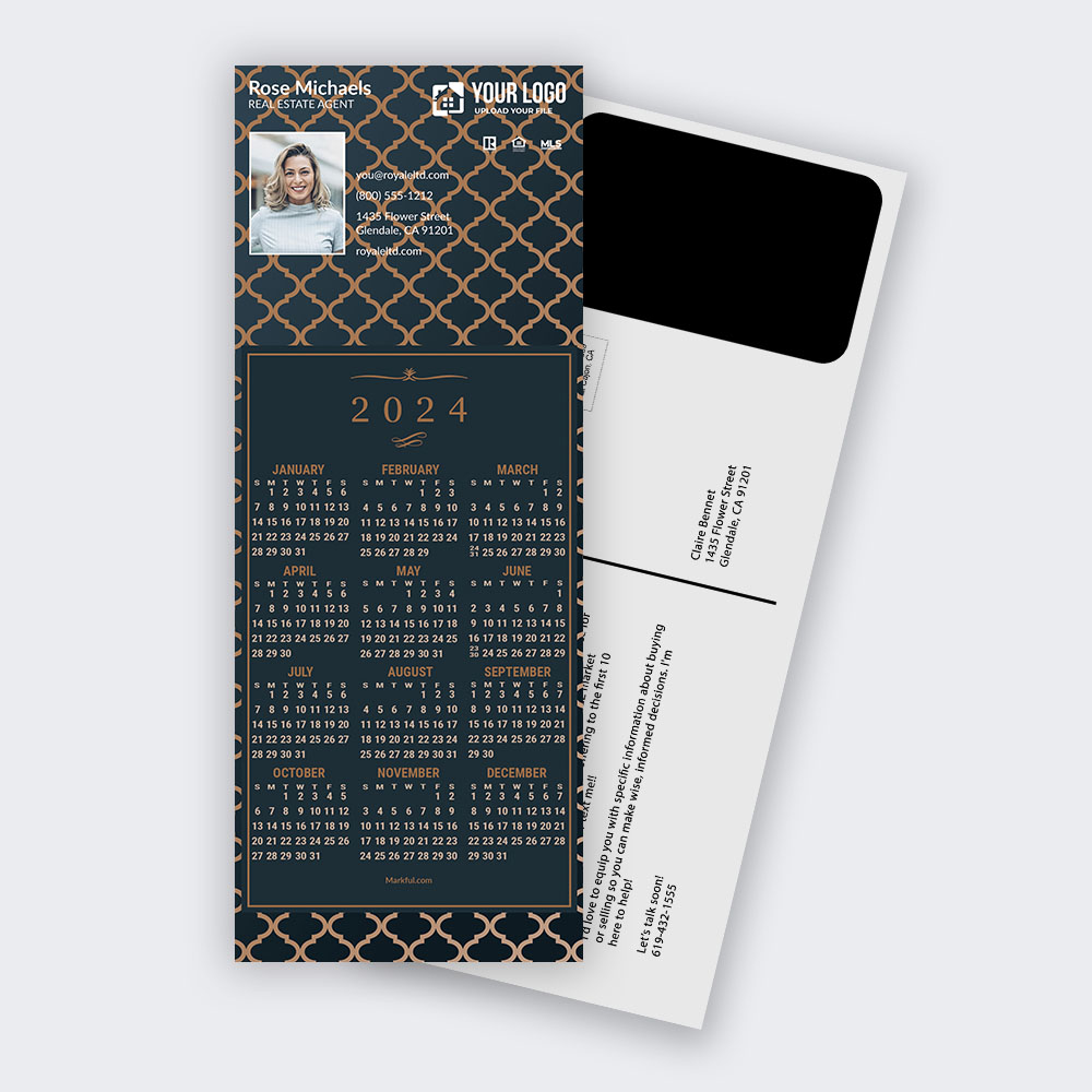 Picture of 2024 PostCard Mailer Calendar Magnets - Bronze Elegance