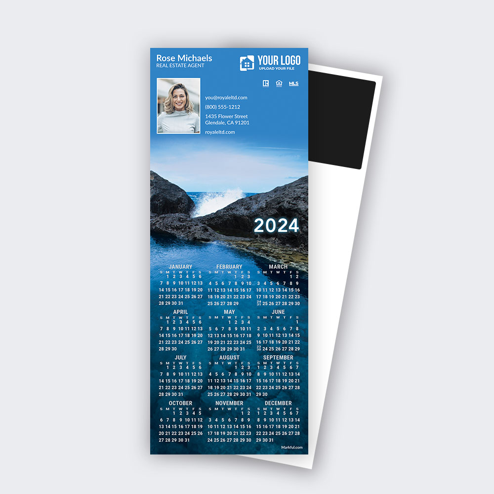 Picture of 2024 QuickCard Calendar Magnets - Coastal Allure