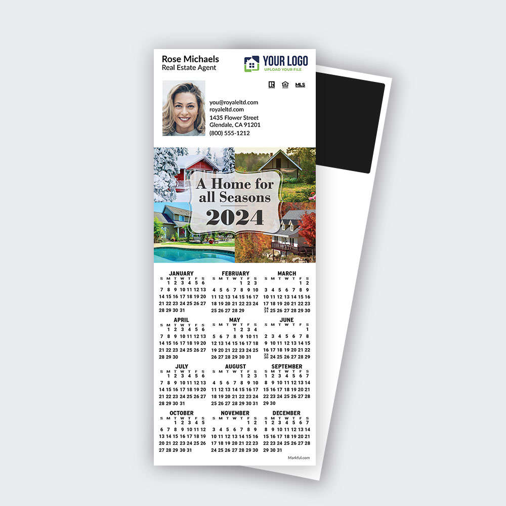 Picture of 2024 QuickCard Calendar Magnets - A Home for All Seasons