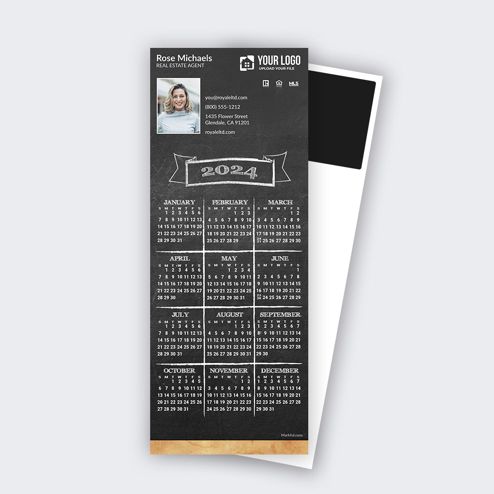 Picture of 2024 QuickCard Calendar Magnets - Chalkboard