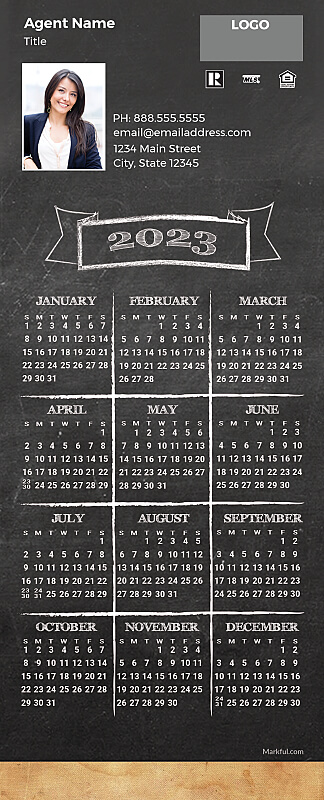 Picture of 2023 QuickCard Calendar Magnets - Chalkboard