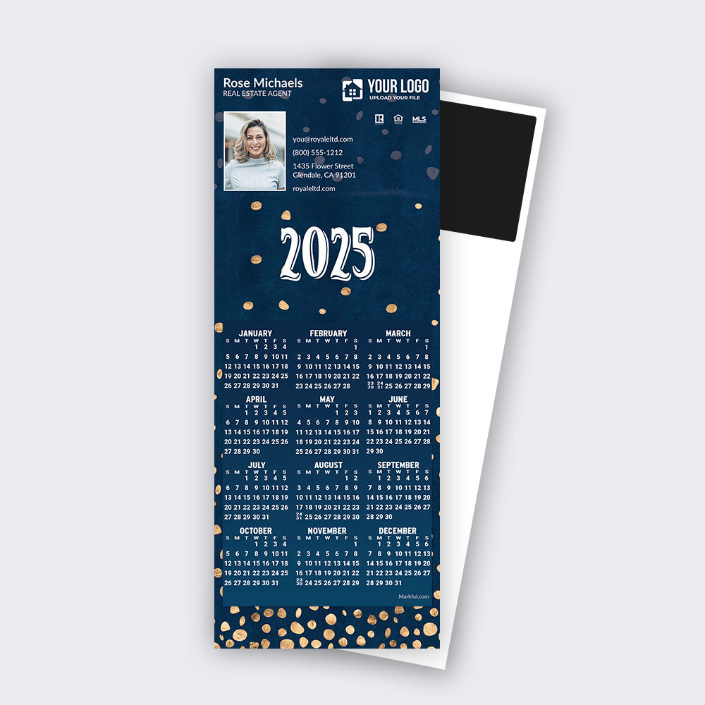 Picture of 2024 QuickCard Calendar Magnets - Flecks of Gold