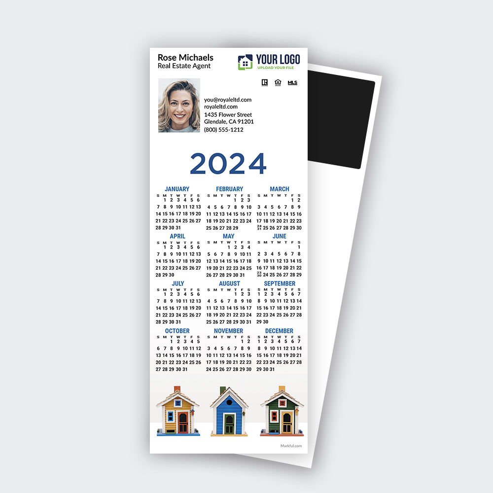 Picture of 2024 QuickCard Calendar Magnets - Colorful Neighborhood