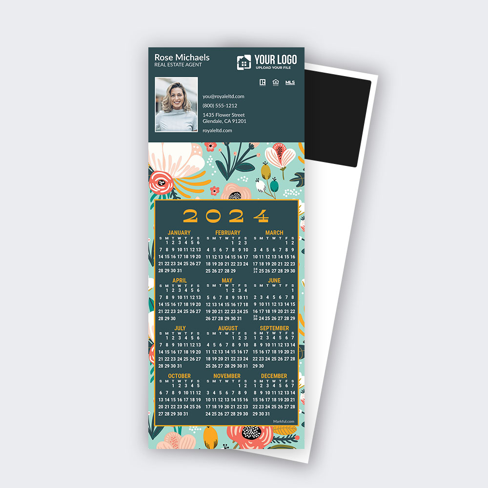Picture of 2024 QuickCard Calendar Magnets - Exotic Blooms