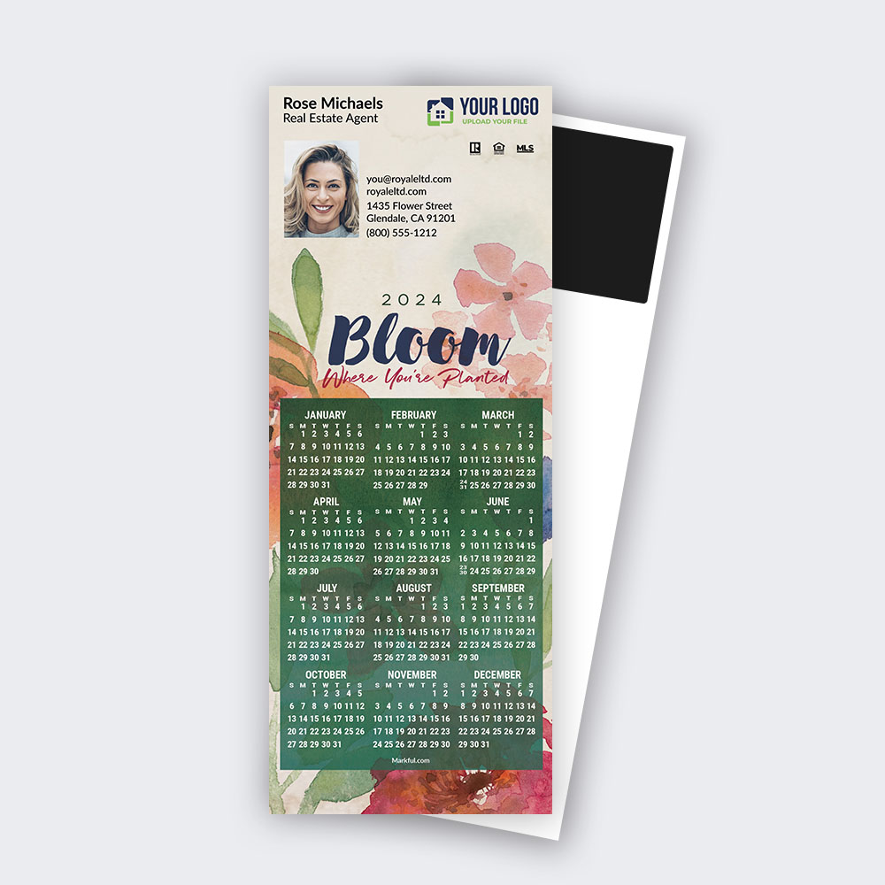 Picture of 2024 QuickCard Calendar Magnets - Bloom Where You're Planted