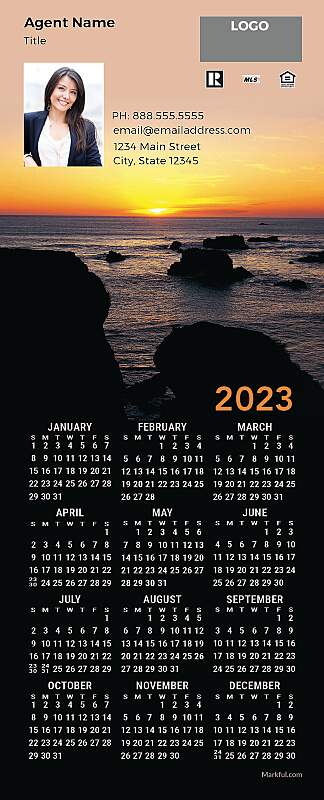 Picture of 2023 QuickMagnet Calendar Magnets - Distant Sunset