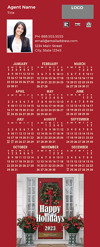 Picture of 2023 QuickMagnet Calendar Magnets - Holiday Door - top
