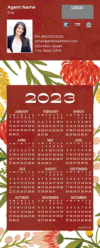 Picture of 2023 QuickMagnet Calendar Magnets - Gouache Blossoms