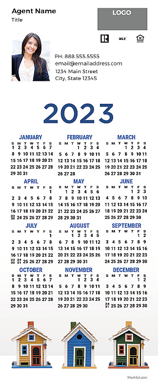 Picture of 2023 QuickMagnet Calendar Magnets - Colorful Neighborhood