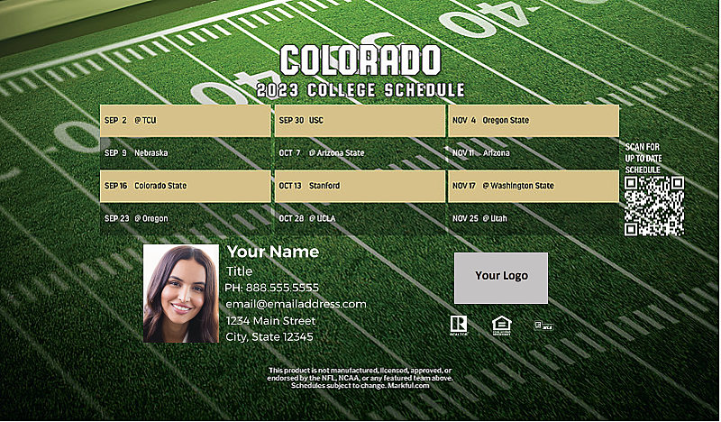 Picture of U of Colorado Personalized Football-Shaped Football Magnet 2024