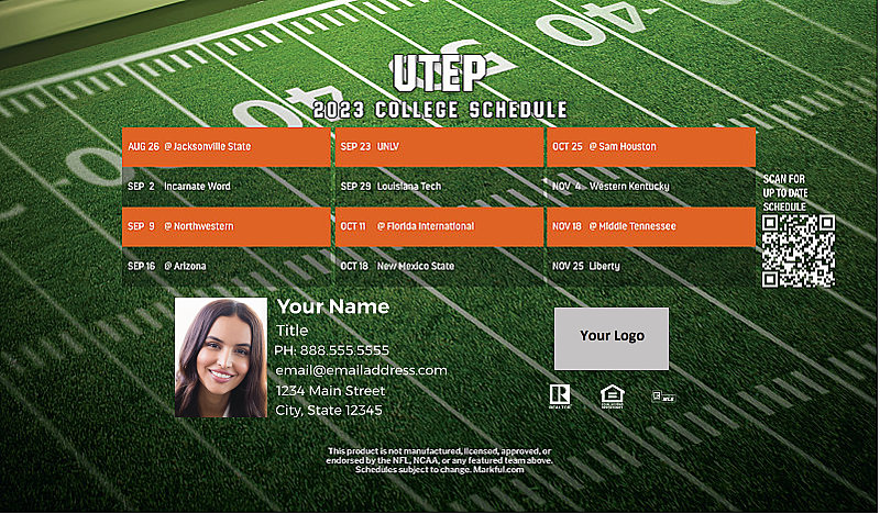 Picture of UTEP Personalized Football-Shaped Football Magnet 2024