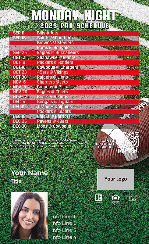 Picture of 2023 Personalized First Class Football Magnet - Monday Night Football