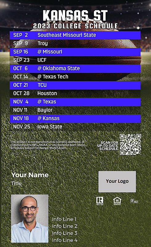 Picture of Kansas St Custom Full Football Magnets 2024