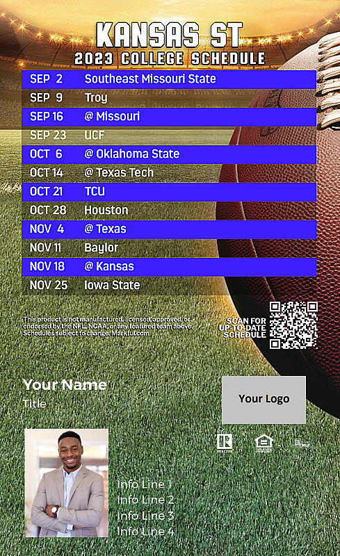 Picture of Kansas St Custom Full Football Magnets 2024