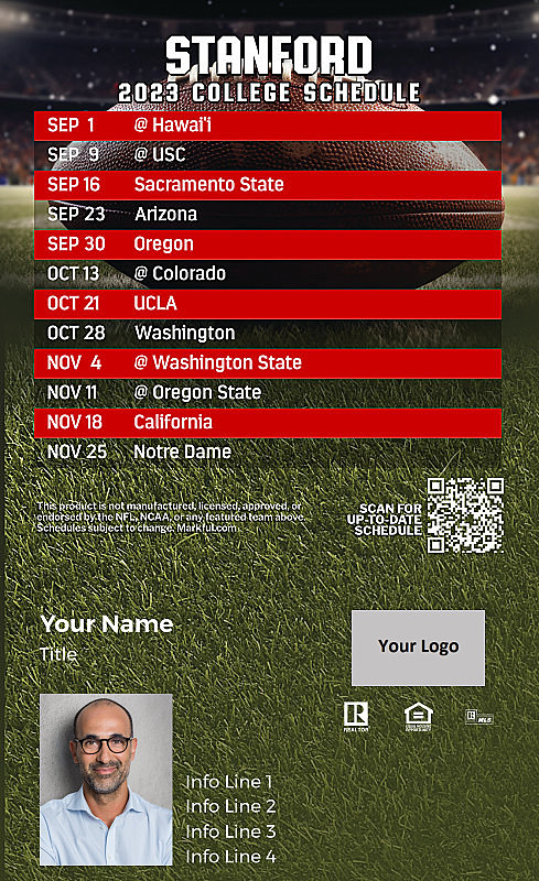 Picture of Stanford Custom Full Football Magnets 2024