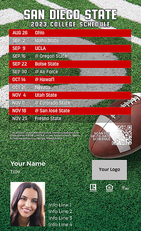 Picture of San Diego State U Custom Full Football Magnets 2024