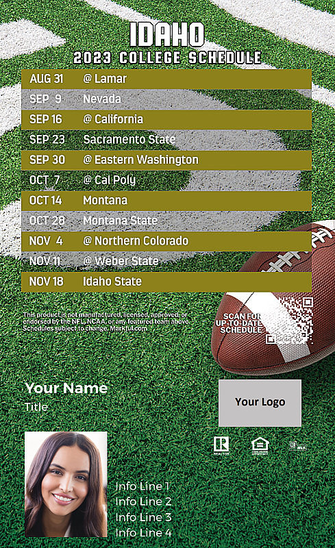 Picture of 2023 Personalized First Class Football Magnet - U of Idaho