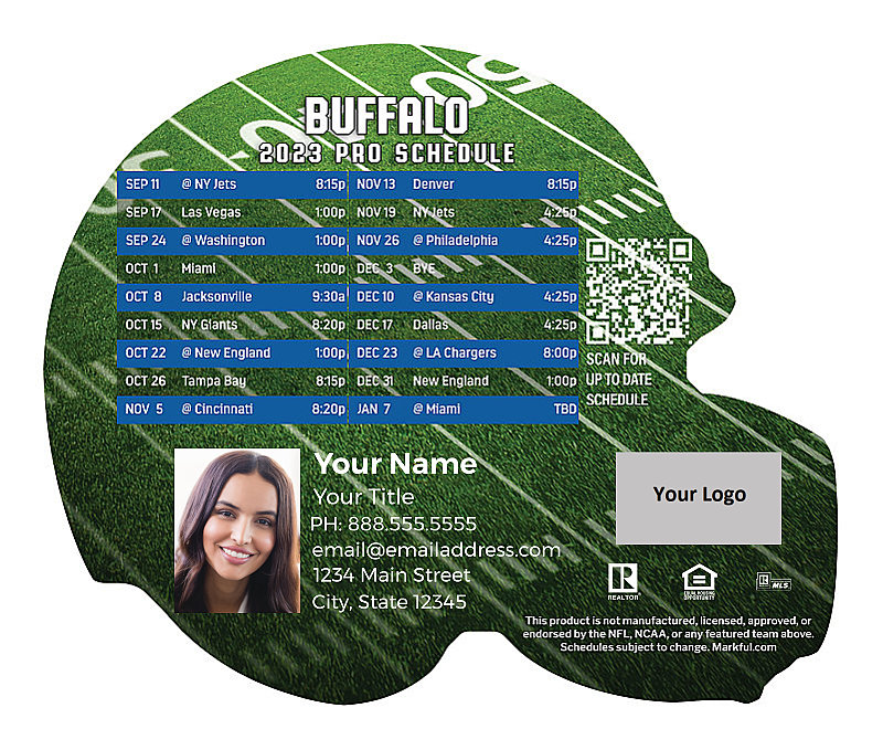 Picture of Buffalo Bills Personalized Helmet-Shaped Football Magnet 2024