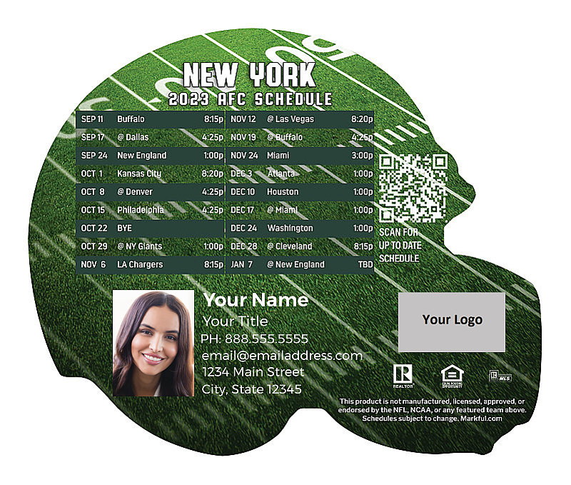 Picture of 2023 Personalized Helmet-Shaped Football Magnet - New York Jets
