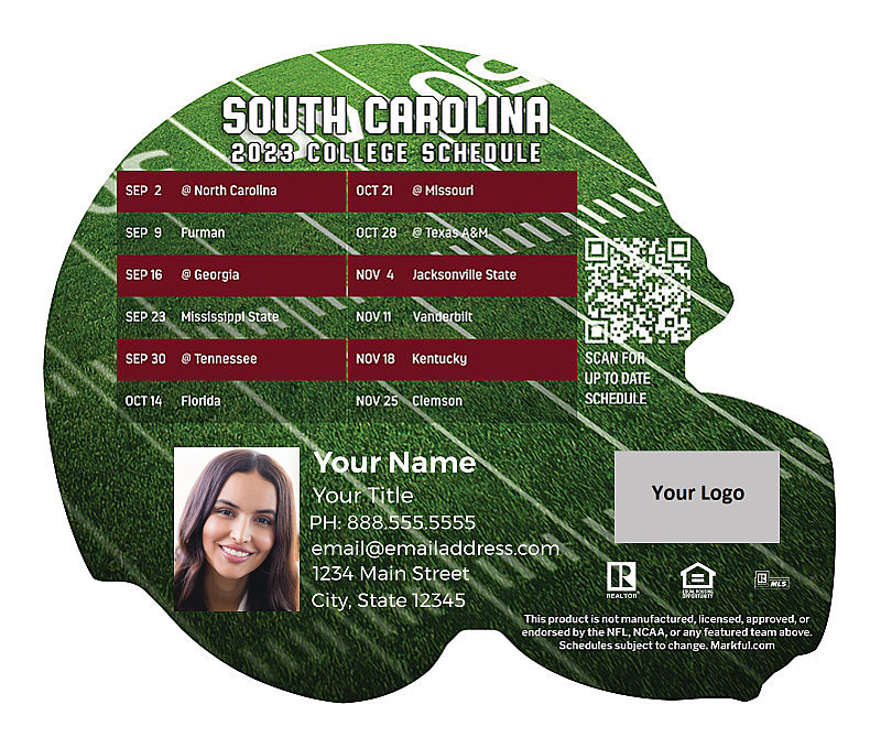 Picture of 2023 Personalized Helmet-Shaped Football Magnet - U of South Carolina