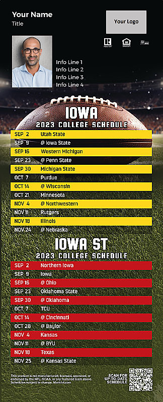 Picture of U of Iowa/Iowa St Personalized PostCard Mailer Football Magnet 2024