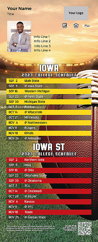 Picture of U of Iowa/Iowa St Personalized PostCard Mailer Football Magnet 2024