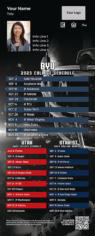 Picture of BYU/U of Utah/Utah St Personalized PostCard Mailer Football Magnet 2024
