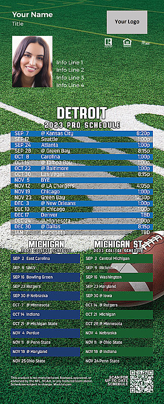 Picture of Lions/U of Michigan/Michigan St Personalized PostCard Mailer Football Magnet 2024