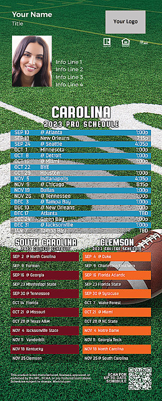 Picture of Panthers/U of South Carolina/Clemson U Personalized PostCard Mailer Football Magnet 2024