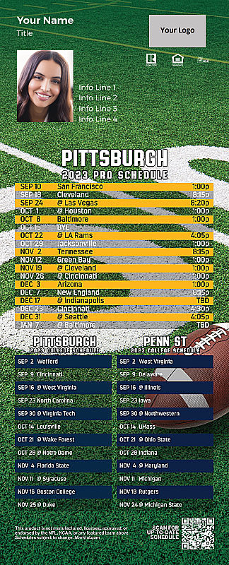 Picture of Steelers/U of Pittsburgh/Penn St Personalized PostCard Mailer Football Magnet 2024