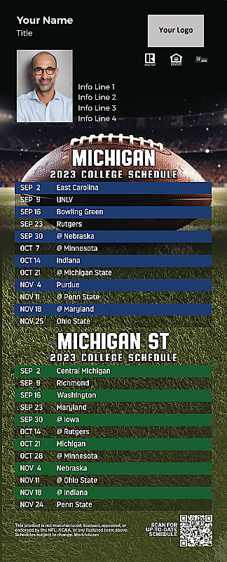 Picture of U of Michigan/Michigan St Personalized PostCard Mailer Football Magnet 2024