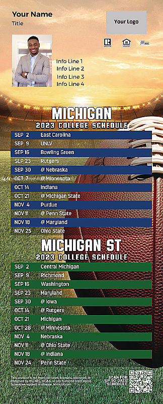 Picture of U of Michigan/Michigan St Personalized PostCard Mailer Football Magnet 2024