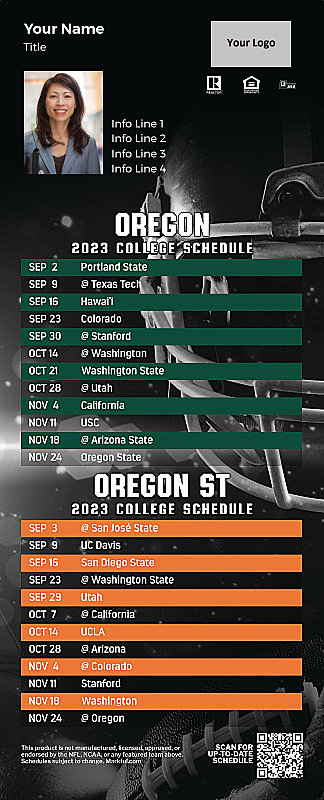Picture of U of Oregon/Oregon St Personalized QuickCard Football Magnet 2024