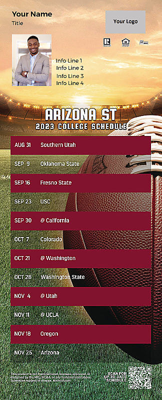 Picture of Arizona St Personalized QuickCard Football Magnet 2024