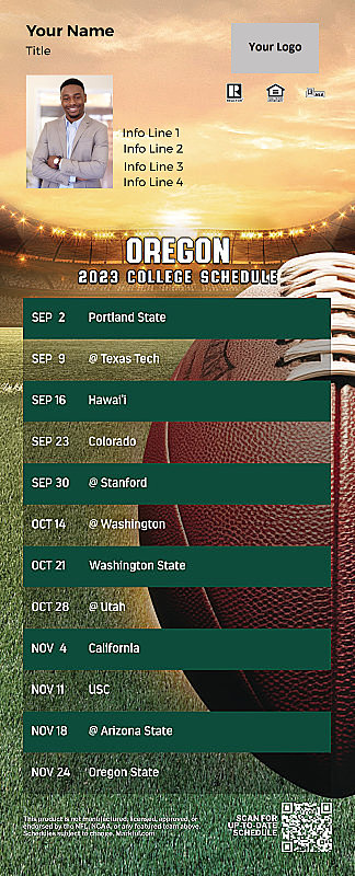 Picture of 2023 Personalized QuickCard Football Magnet - U of Oregon