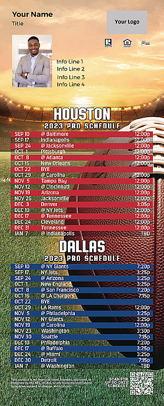 Picture of Texans/Cowboys Personalized QuickCard Football Magnet 2024
