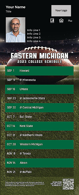 Picture of 2023 Personalized QuickCard Football Magnet - Eastern Michigan U