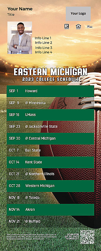 Picture of 2023 Personalized QuickCard Football Magnet - Eastern Michigan U