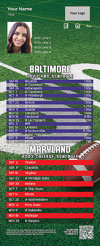 Picture of Ravens/U of Maryland Personalized QuickMagnet Football Magnet 2024