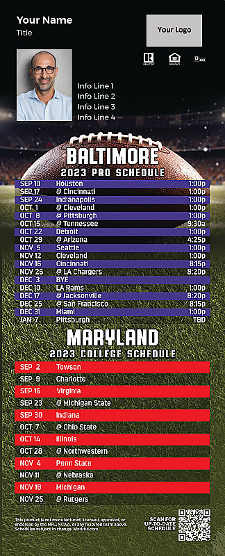 Picture of Ravens/U of Maryland Personalized QuickMagnet Football Magnet 2024
