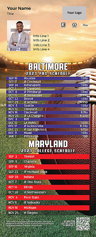 Picture of 2023 Personalized QuickMagnet Football Magnet - Ravens/U of Maryland