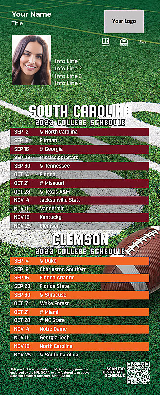 Picture of U of South Carolina/Clemson U Personalized QuickMagnet Football Magnet 2024