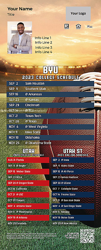 Picture of BYU/U of Utah/Utah St Personalized QuickMagnet Football Magnet 2024