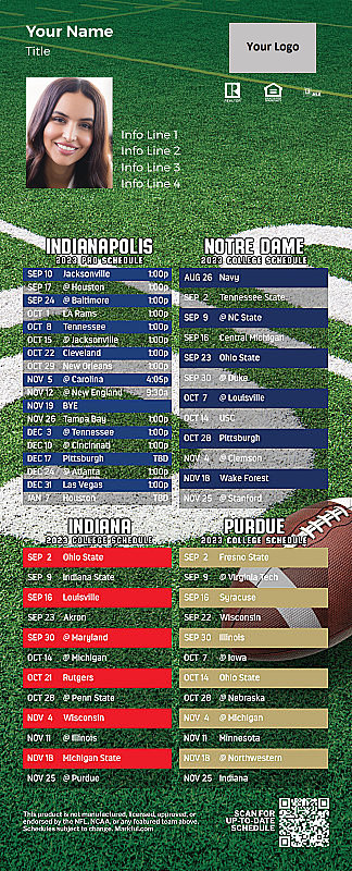 Picture of 2023 Personalized QuickMagnet Football Magnet - Colts/Notre Dame/Indiana U/Purdue