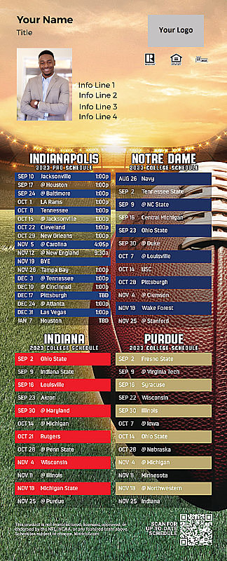 Picture of Colts/Notre Dame/Indiana U/Purdue Personalized QuickMagnet Football Magnet 2024