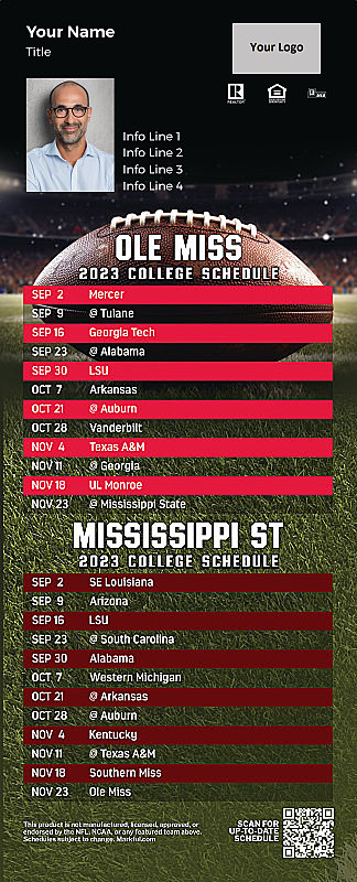 Picture of 2023 Personalized QuickMagnet Football Magnet - Ole Miss/Mississippi St
