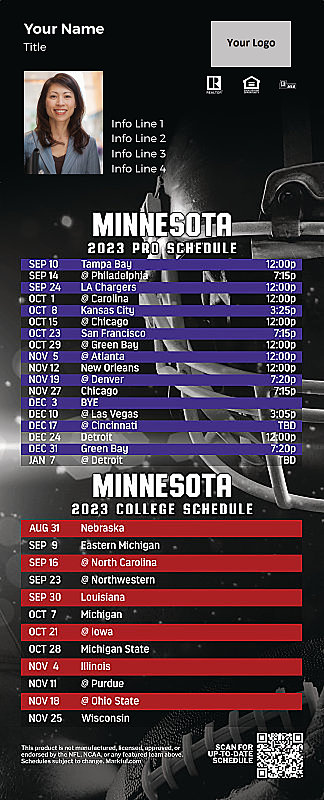 Picture of 2023 Personalized QuickMagnet Football Magnet - Vikings/U of Minnesota