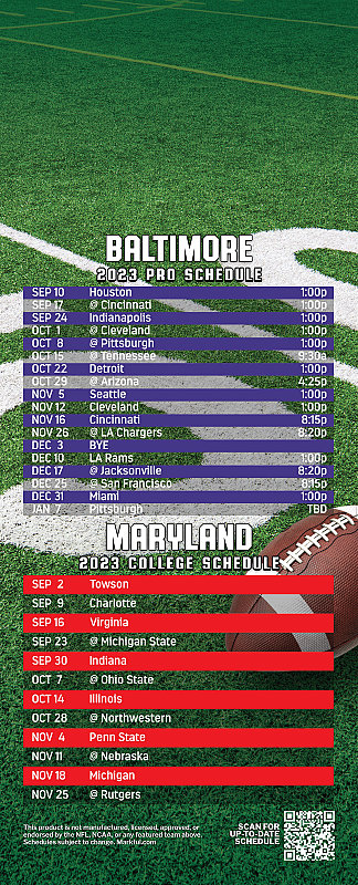 Picture of 2023 Peel & Stick QuickStix Football Magnet - Ravens/U of Maryland