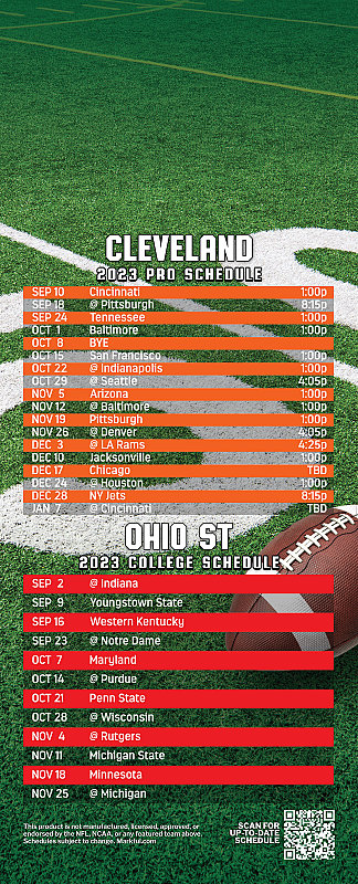 Picture of 2023 Peel & Stick QuickStix Football Magnet - Browns/Ohio St